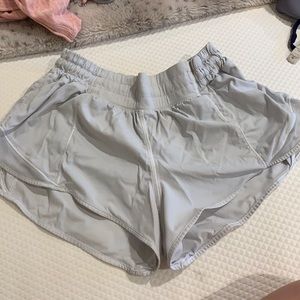Grey/White Lulu Hotty hot shorts size 4